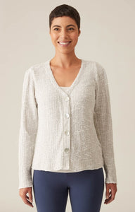 Cut Loose Texture Sweater Knit Puff Sleeve Cardi