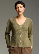 Load image into Gallery viewer, Cut Loose Texture Sweater Knit Puff Sleeve Cardi