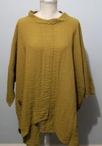 Cut Loose Fall Parachute One Size 3/4 Sleeve Cowl Top- (One Size, Toad)- On Sale!