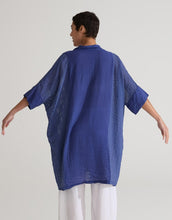 Load image into Gallery viewer, Cut Loose Check Burnout One Size Kimono Shirt Dress
