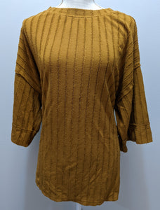 Cut Loose Frayed Stripe One Size Pocket Tunic (Brass)- On Sale!