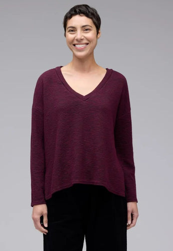 Cut Loose Crimped Fabric Deep V-Top