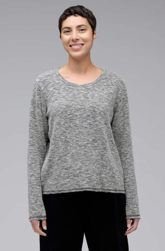 Cut Loose Crimped Fabric Crop Sweatshirt