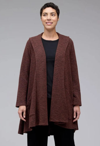 Cut Loose Crimped Fabric Swing Coat