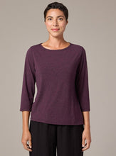 Load image into Gallery viewer, Cut Loose Char Jersey 3/4 Sleeve Boatneck Top