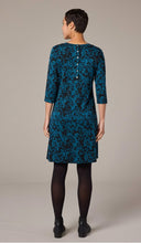 Load image into Gallery viewer, Cut Loose Floral Jacquard 3/4 Sleeve Scoop Neck Dress