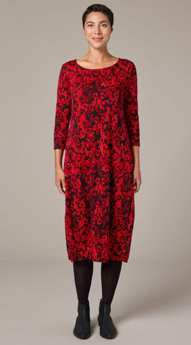 Cut Loose Floral Jacquard 3/4 Sleeve Dress