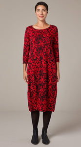 Cut Loose Floral Jacquard 3/4 Sleeve Dress