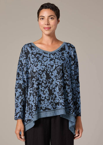 Cut Loose Floral Jacquard One Size Deep V Top