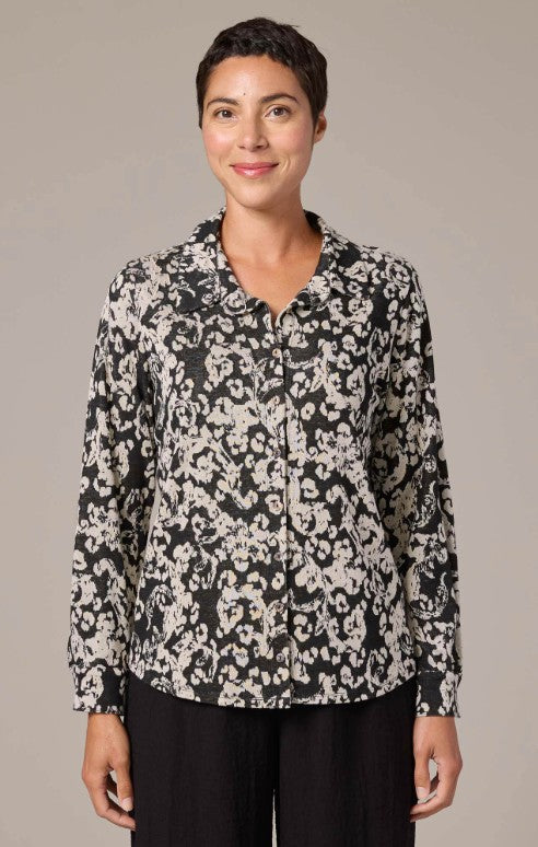 Cut Loose Floral Jacquard Fitted Shirt