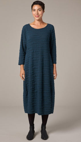 Cut Loose Texture Char Knit 3/4 Sleeve Dress