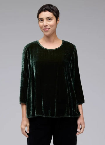 Cut Loose Velvet 3/4 Sleeve Aline Top