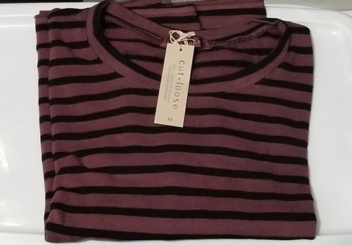 Cut Loose Black Stripe Fleece Crop Sweatshirt (Overstock)