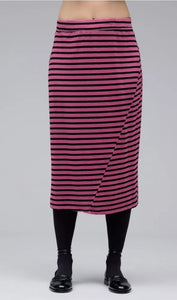 Cut Loose Black Stripe Fleece Twisted Tube Skirt