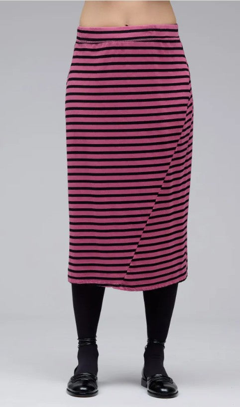 Cut Loose Black Stripe Fleece Twisted Tube Skirt