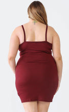 Load image into Gallery viewer, Burgundy Stripe Print Sleeveless Mini Dress (1X-3X)- On Sale!
