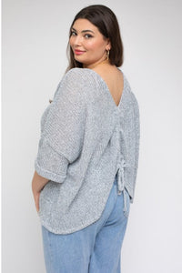 Ruche Back Drawstring Knitted Top