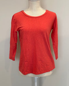 Cut Loose Linen Cotton Jersey 3/4 Sleeve Bias Top (XS) - On Sale!