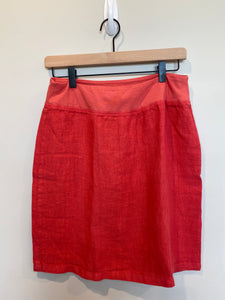 Cut Loose Solid Linen Walking Skirt (S, Red) - On Sale!